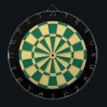 Dart Board: Old Gold, Dark Green, And Black Dartboard<br><div class="desc">Old Gold,  Dark Green,  And Black Coloured Dart Board Game Including 6 Brass Darts</div>