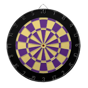 Dart Board: Old Gold, Purple, And Black Dartboard