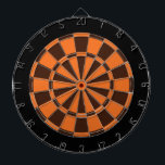 Dart Board: Orange, Brown, And Black Dartboard<br><div class="desc">Orange, Brown, And Black Coloured Dart Board Game Including 6 Brass Darts</div>