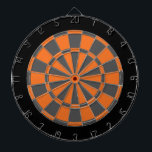 Dart Board: Orange, Charcoal Grey, And Black Dartboard<br><div class="desc">Orange, Charcoal Grey, And Black Coloured Dart Board Game Including 6 Brass Darts</div>