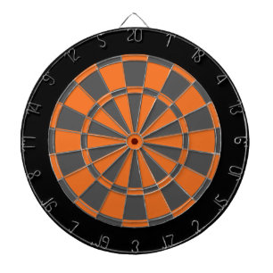 Dart Board: Orange, Charcoal Grey, And Black Dartboard