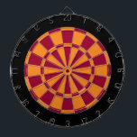 Dart Board: Orange, Maroon, And Black Dartboard<br><div class="desc">Orange, Maroon, And Black Coloured Dart Board Game Including 6 Brass Darts</div>