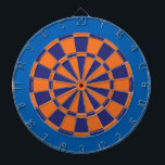 Dart Board: Orange, Navy, And Blue Dartboard<br><div class="desc">Orange,  Navy,  And Blue Coloured Dart Board Game Including 6 Brass Darts</div>