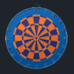 Dart Board: Orange, Navy, And Blue Dartboard<br><div class="desc">Orange,  Navy,  And Blue Coloured Dart Board Game Including 6 Brass Darts</div>
