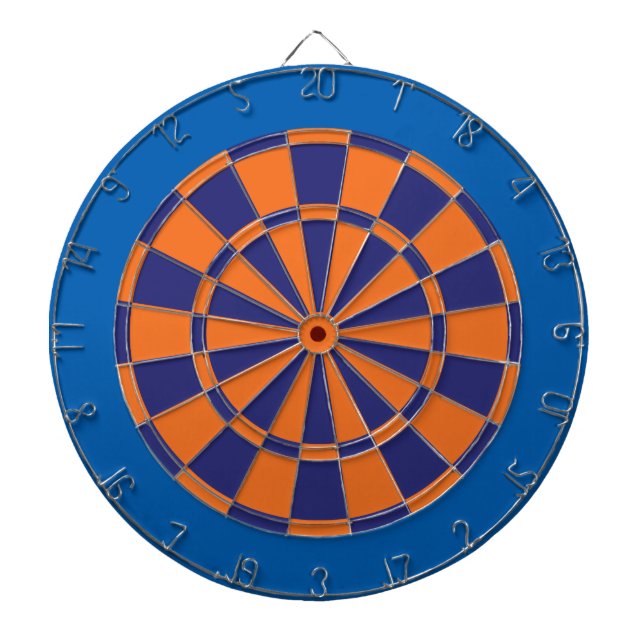 Dart Board: Orange, Navy, And Blue Dartboard (Front)