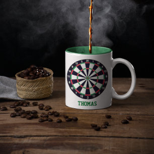 Dart Board Personalized Two-Tone Coffee Mug