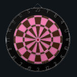 Dart Board: Pink, Brown, And Black Dartboard<br><div class="desc">Pink,  Brown,  And Black Coloured Dart Board Game Including 6 Brass Darts</div>