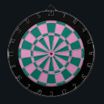 Dart Board: Pink, Green, And Black Dartboard<br><div class="desc">Pink,  Green,  And Black Coloured Dart Board Game Including 6 Brass Darts</div>