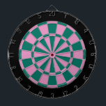 Dart Board: Pink, Green, And Black Dartboard<br><div class="desc">Pink,  Green,  And Black Coloured Dart Board Game Including 6 Brass Darts</div>