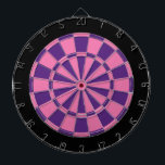 Dart Board: Pink, Purple, And Black Dartboard<br><div class="desc">Pink, Purple, And Black Coloured Dart Board Game Including 6 Brass Darts</div>