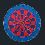 Dart Board: Red, Navy, And Blue Dartboard<br><div class="desc">Red,  Navy,  And Blue Coloured Dart Board Game Including 6 Brass Darts</div>