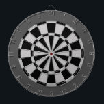 Dart Board: Silver Grey, Black, And Charcoal Dartboard<br><div class="desc">Silver Grey,  Black,  And Charcoal Coloured Dart Board Game Including 6 Brass Darts</div>
