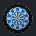 Dart Board: Silver Grey, Blue, And Black Dartboard<br><div class="desc">Silver Grey,  Blue,  And Black Coloured Dart Board Game Including 6 Brass Darts</div>