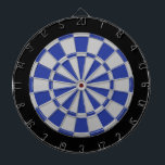 Dart Board: Silver Grey, Blue, And Black Dartboard<br><div class="desc">Silver Grey, Blue, And Black Coloured Dart Board Game Including 6 Brass Darts</div>