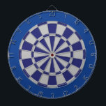 Dart Board: Silver Grey, Navy, And Blue Dartboard<br><div class="desc">Silver Grey,  Navy,  And Blue Coloured Dart Board Game Including 6 Brass Darts</div>