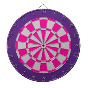Dart Board: Silver Grey, Pink, And Purple Dartboard