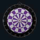 Dart Board: Silver Grey, Purple, And Black Dartboard<br><div class="desc">Silver Grey,  Purple,  And Black Coloured Dart Board Game Including 6 Brass Darts</div>