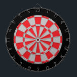 Dart Board: Silver Grey, Red, And Black Dartboard<br><div class="desc">Silver Grey,  Red,  And Black Coloured Dart Board Game Including 6 Brass Darts</div>