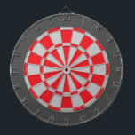 Dart Board: Silver Grey, Red, And Charcoal Dartboard<br><div class="desc">Silver Grey, Red, And Charcoal Coloured Dart Board Game Including 6 Brass Darts</div>