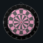 Dart Board: Soft Pink, Grey, And Black Dartboard<br><div class="desc">Soft Pink,  Grey,  And Black Coloured Dart Board Game Including 6 Brass Darts</div>