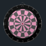 Dart Board: Soft Pink, Grey, And Black Dartboard<br><div class="desc">Soft Pink,  Grey,  And Black Coloured Dart Board Game Including 6 Brass Darts</div>
