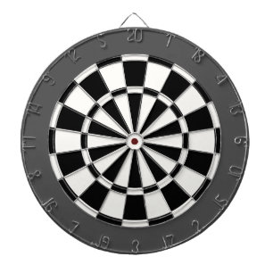 Dart Board: White, Black, And Charcoal Grey Dartboard