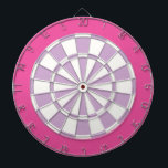 Dart Board: White, Light Purple, And Pink Dartboard<br><div class="desc">White,  Light Purple,  And Pink Coloured Dart Board Game Including 6 Brass Darts</div>