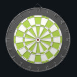 Dart Board: White, Lime, And Charcoal Grey Dartboard<br><div class="desc">White,  Lime,  And Charcoal Grey Coloured Dart Board Game Including 6 Brass Darts</div>