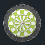 Dart Board: White, Lime, And Charcoal Grey Dartboard<br><div class="desc">White, Lime, And Charcoal Grey Coloured Dart Board Game Including 6 Brass Darts</div>