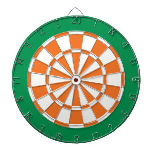 Dart Board: White, Orange, And Green Dartboard
