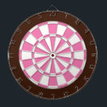 Dart Board: White, Pink, And Brown Dartboard<br><div class="desc">White,  Pink,  And Brown Coloured Dart Board Game Including 6 Brass Darts</div>