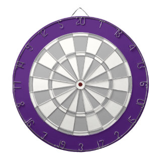 Dart Board: White, Silver Grey, And Purple Dartboard