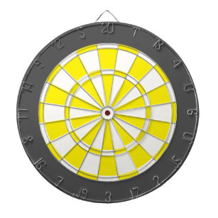 Dart Board: White, Yellow, And Charcoal Grey Dartboard