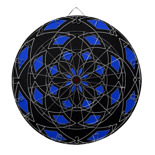 Dart Board with blue black Abstract Design (Front)