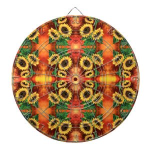 Dart Board with Sunflowers