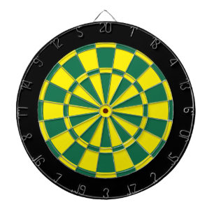 Dart Board: Yellow, Green, And Black Dartboard