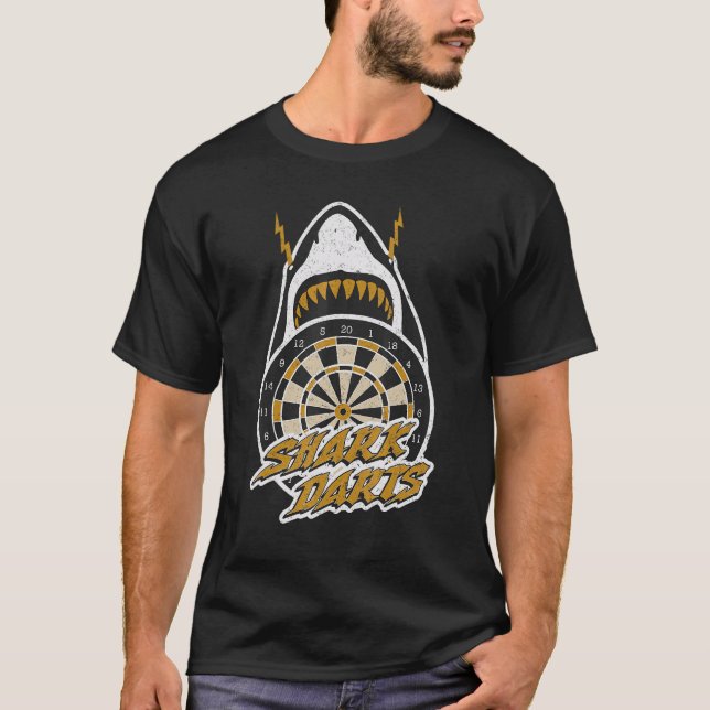 Dart Fights Shark Tournament Team Play  Dart T-Shirt (Front)