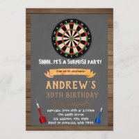 Dart game birthday invitation
