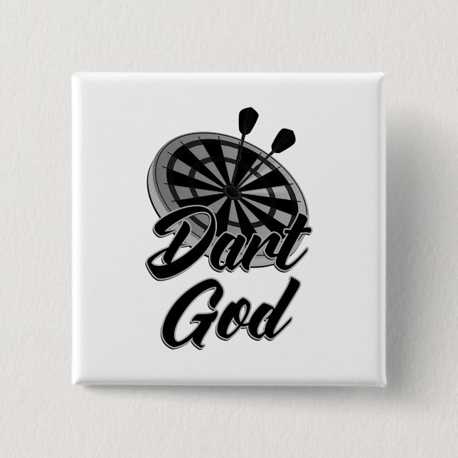 Dart God 2 Inch Square Button (Front)