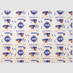 Dart Gun Battle War Boys Birthday Boy Name Age Tissue Paper