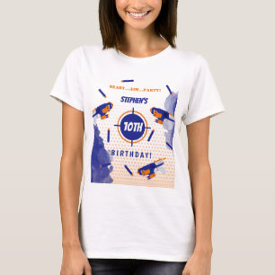 Dart Gun Battle War Boys Birthday Party Mom T-Shirt
