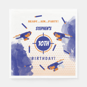 Dart Gun Battle War Boys Birthday Party Napkin