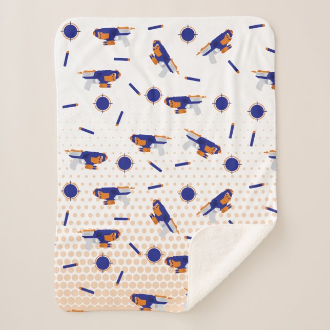 Dart Gun Battle War Boys Target Pattern Sherpa Blanket (Front)