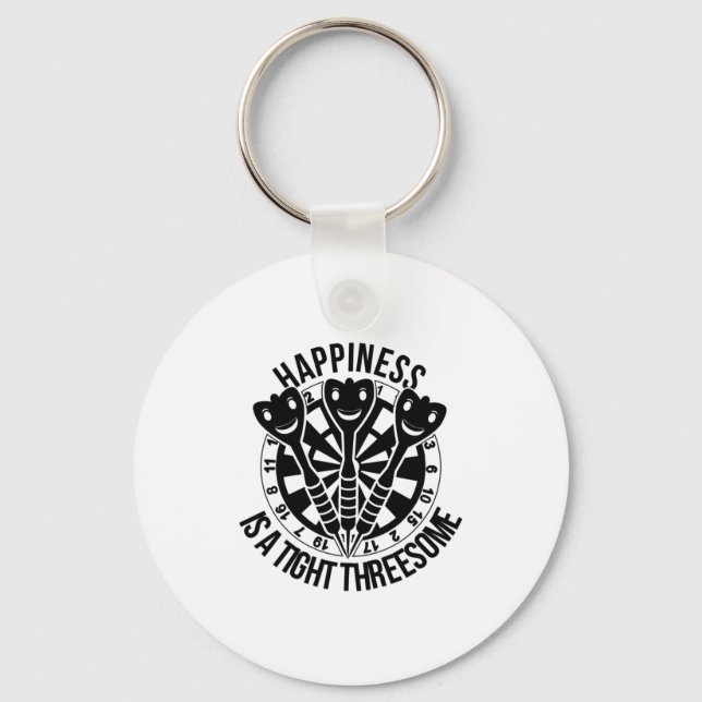 Dart Happiness Is A Tight Threesome Keychain (Front)