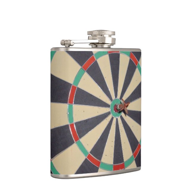 Dart In A Dartboard Bullseye, Hip Flask (Right)