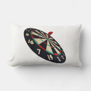 Dart On Target Bullseye, White Lumbar Cushion. Pillow