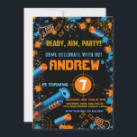 Dart Party Birthday Invitation | Dart Gun<br><div class="desc">Dart Gun Birthday Invitation,  Ready to be personalized with your info!</div>