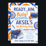 Dart Party Birthday Invitation | Dart Gun<br><div class="desc">Dart Party Birthday Invitation.
Ready to be personalized with your info!</div>