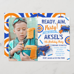 Dart Party Birthday Invitation   Photo Dart Invite