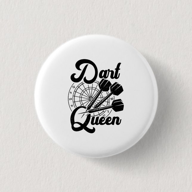 Dart Queen 1 Inch Round Button (Front)